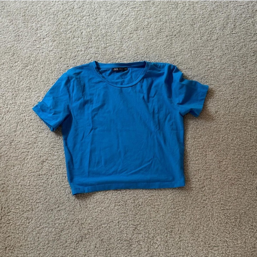 zara blue baby tee